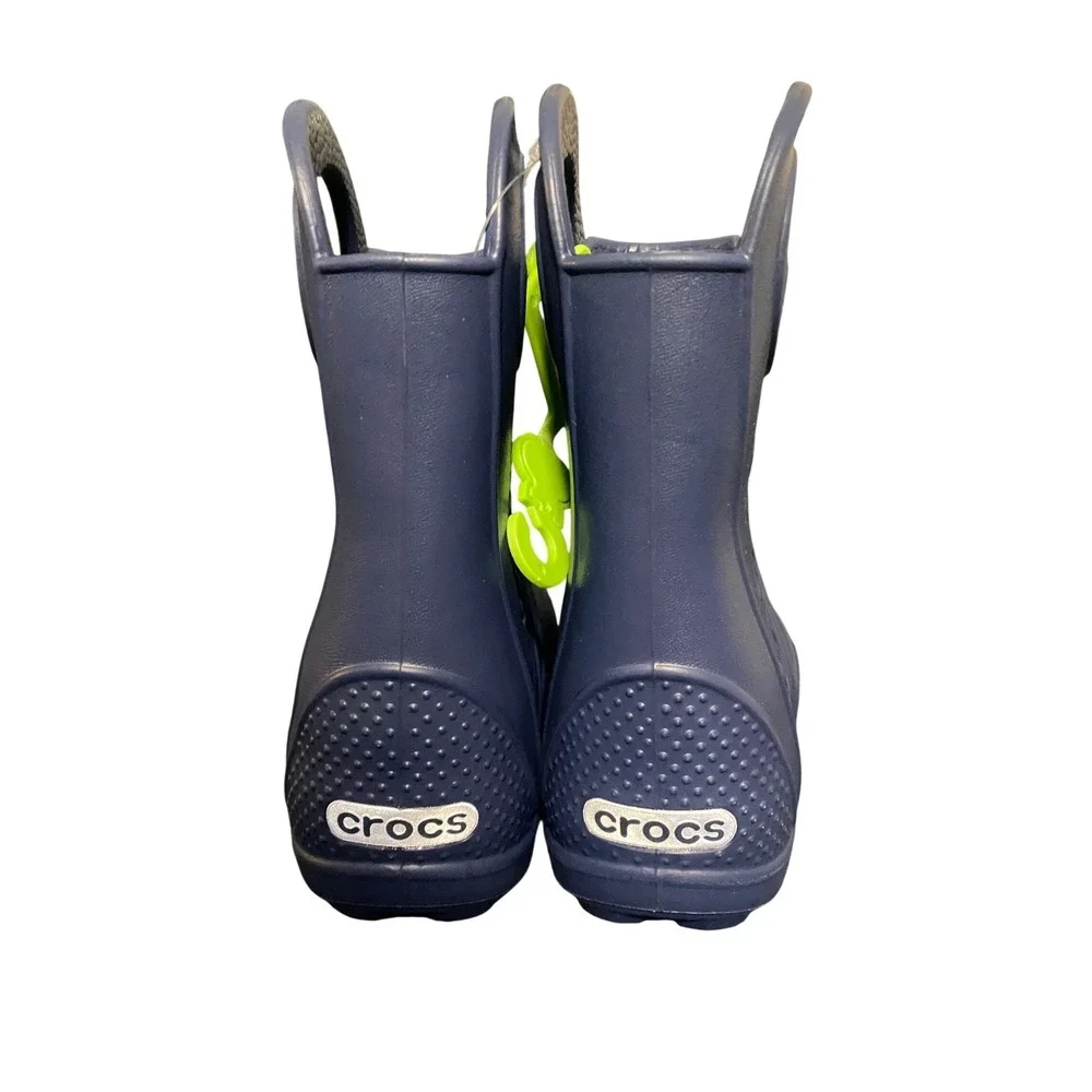 Crocs Handle‎ It Rain Boot Navy Blue Toddler Kids Size C8 211056-410 NEW